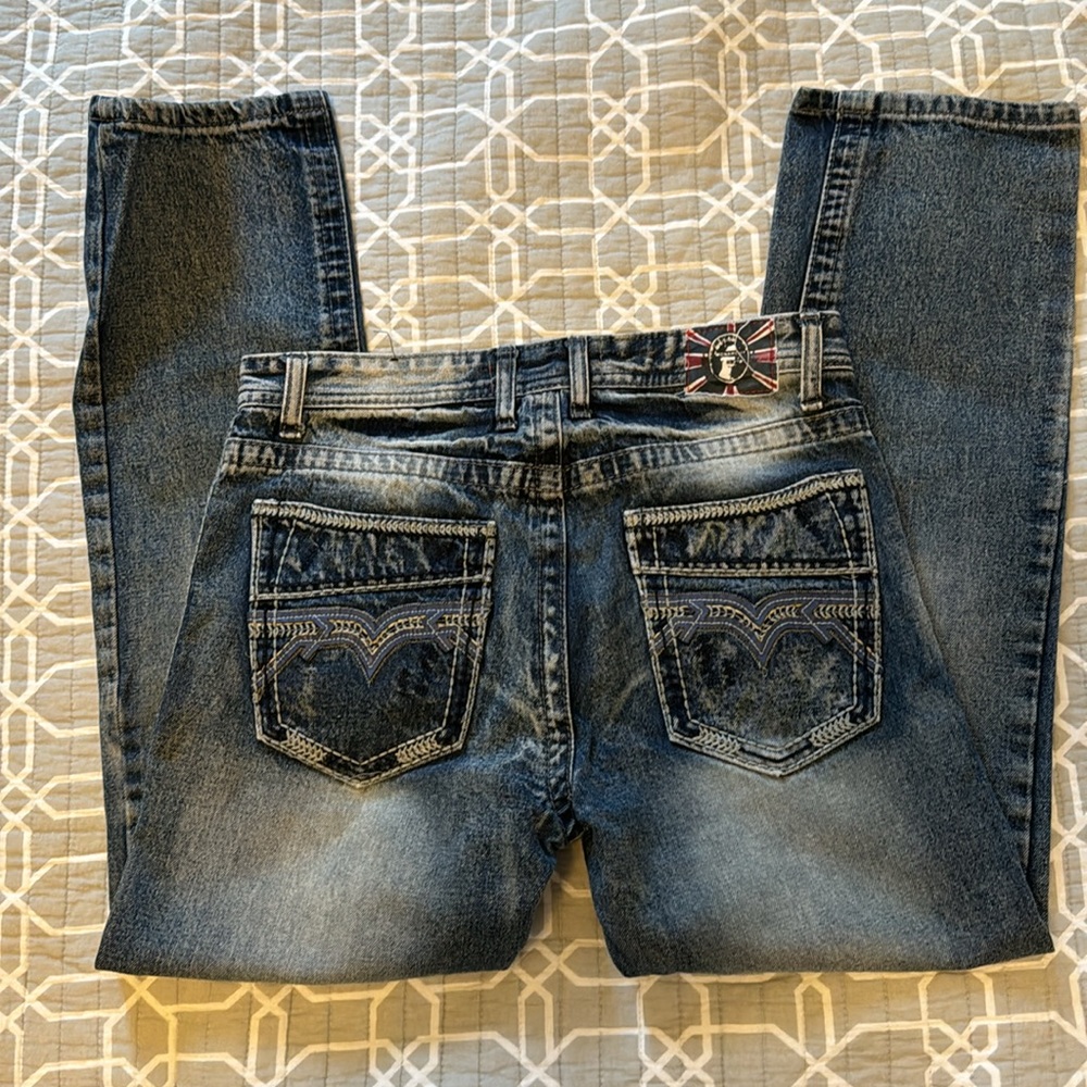 Monarchy Collection destroyed jeans and embroidered size 16 boys - Picture 6 of 7